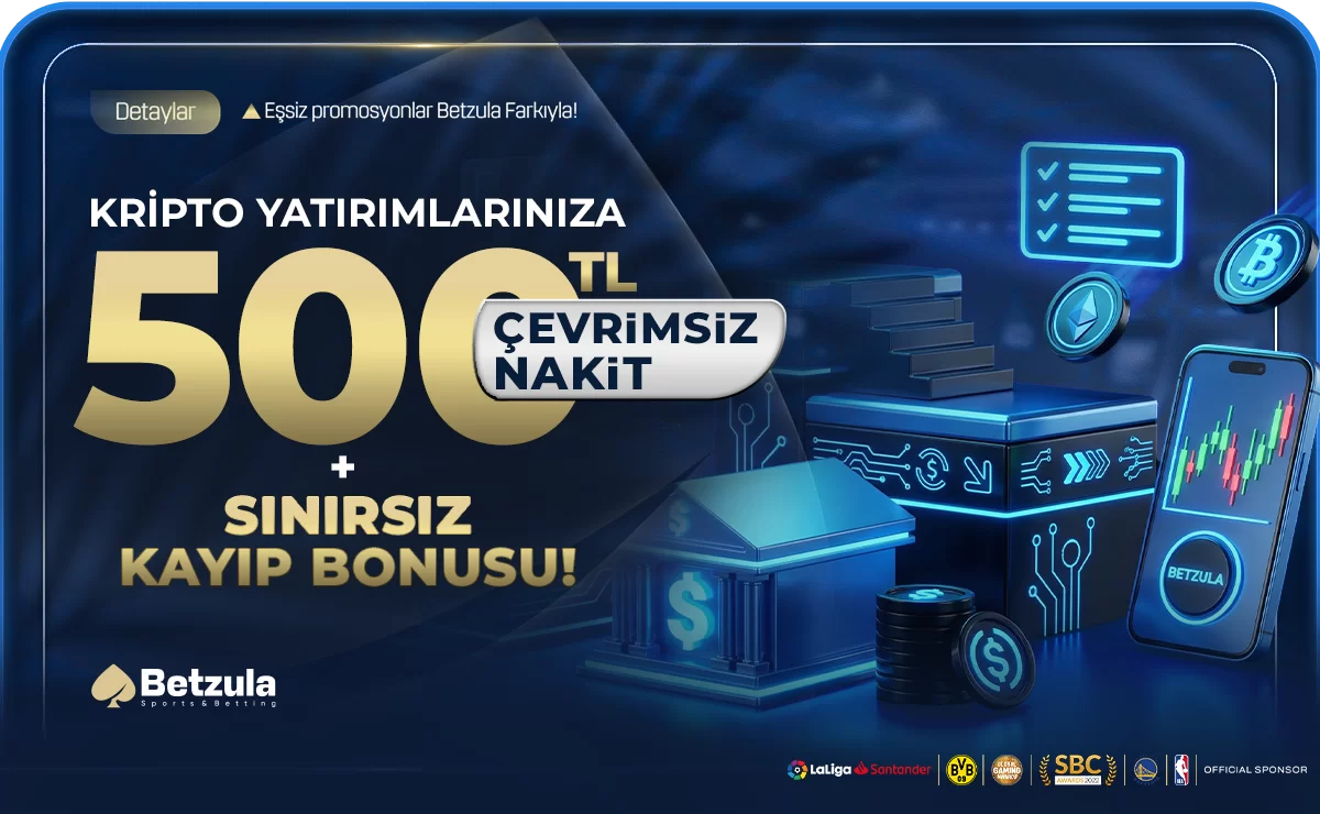 Betzula 500 ₺ Nakit Kripto yatırım hediyesi